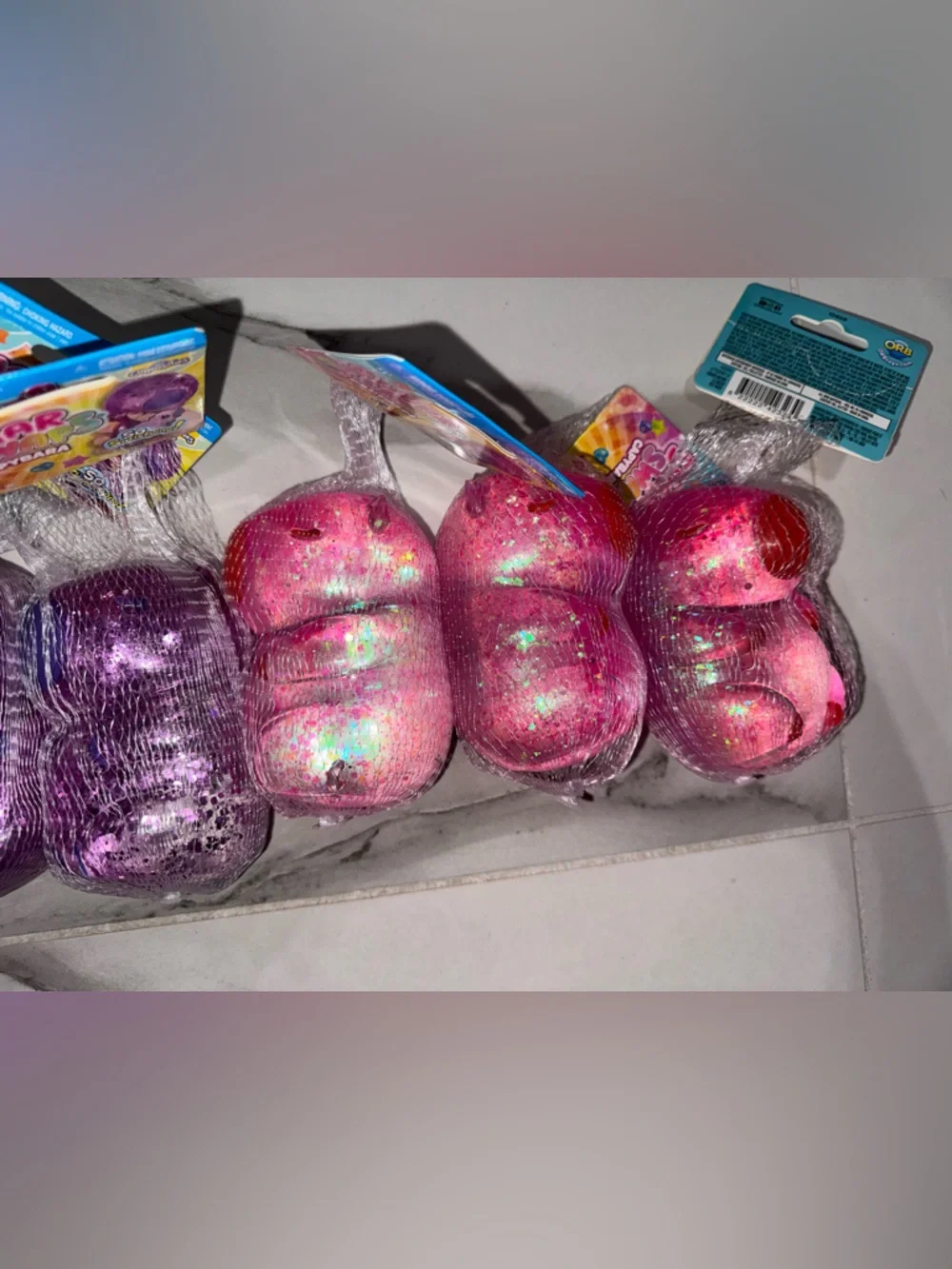 Sugar swaps Glitter Squishes capybaras  - Blue, Purple & Pink Sensory Toy